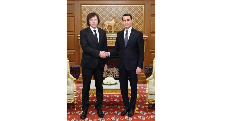 دیدار رئیس جمهور ترکمنستان با نخست وزیر گرجستان به مناسبت سی‌امین سالگرد بی‌طرفی